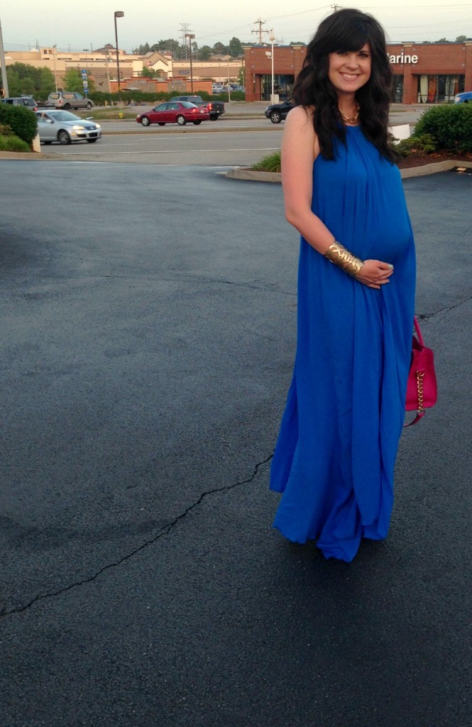 blue dress, maternity dress, non maternity dress, baby shower dress, amazon dress, blue maxi dress, fashion blog, 