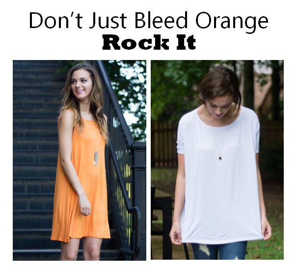 west town mall, orange and white, game day style, game day, orange and white, game day fashion, fiore boutique