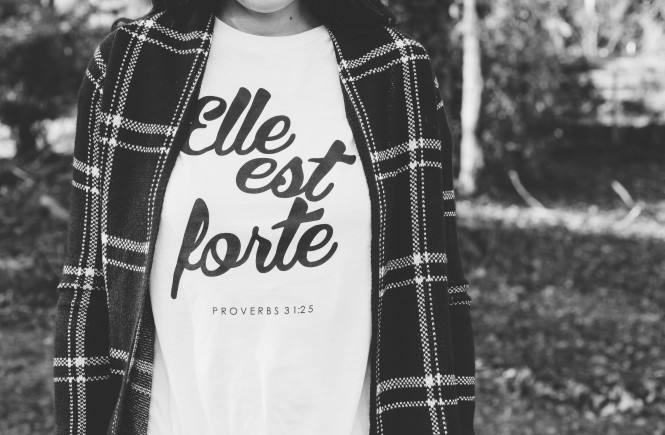 she is clothing, proverbs 31:25, proverbs 31:25 shirt, plaid sweater, black and white sweater, ootd, knoxville fashion, beauty blogger, knoxville fashion blogger, elizabeth ogle